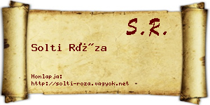 Solti Róza névjegykártya